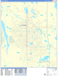 Fort Collins Wall Map Basic Style 2024